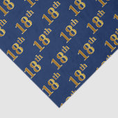 Blue, Faux Gold 18th (Achttiende) Event Tissuepapier (Detail)
