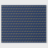 Blue, Faux Gold 19th (negentiende) event Cadeaupapier (Vlak)