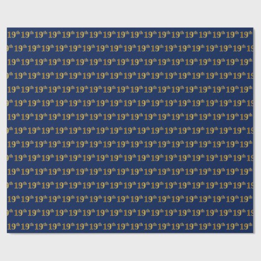 Blue, Faux Gold 19th (negentiende) event Cadeaupapier (Vlak)