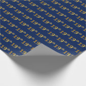 Blue, Faux Gold 19th (negentiende) event Cadeaupapier (Hoek)
