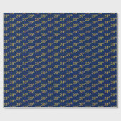 Blue, Faux Gold 20th (twintigste) event Cadeaupapier (Vlak)