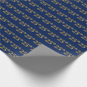 Blue, Faux Gold 25th (25th) Event Cadeaupapier (Hoek)