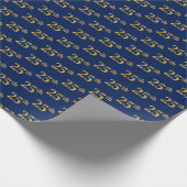 Blue, Faux Gold 25th (25th) Event Cadeaupapier (Hoek)