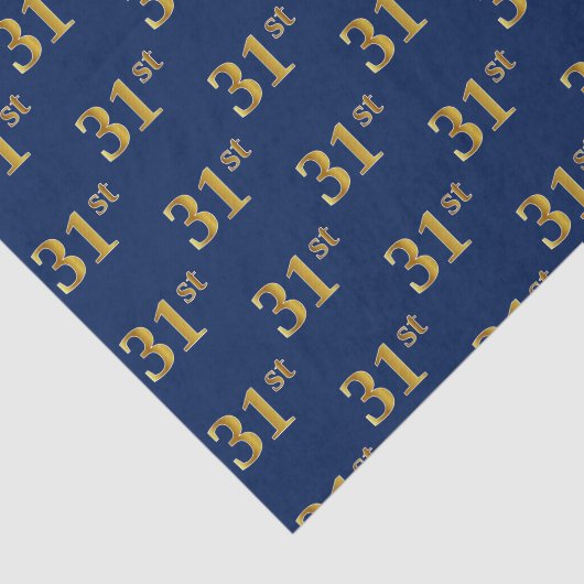 Blue, Faux Gold 31st (31ste) gebeurtenis Tissuepapier (Detail)