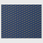 Blue, Faux Gold 35th (35th) Event Cadeaupapier (Vlak)