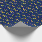 Blue, Faux Gold 35th (35th) Event Cadeaupapier (Hoek)