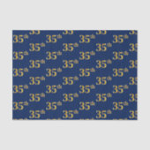 Blue, Faux Gold 35th (35th) Event Tissuepapier (Voorkant)