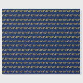 Blue, Faux Gold 40th (40ste) event Cadeaupapier (Vlak)