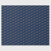 Blue, Faux Gold 55th (55th) Event Cadeaupapier (Vlak)