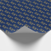 Blue, Faux Gold 55th (55th) Event Cadeaupapier (Hoek)