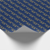 Blue, Faux Gold 55th (55th) Event Cadeaupapier (Hoek)