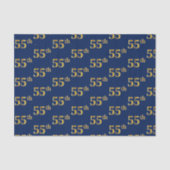 Blue, Faux Gold 55th (55th) Event Tissuepapier (Voorkant)