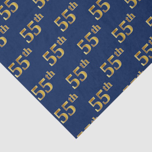 Blue, Faux Gold 55th (55th) Event Tissuepapier (Detail)