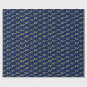 Blue, Faux Gold 65th (65th) Event Cadeaupapier (Vlak)