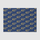 Blue, Faux Gold 65th (65th) Event Tissuepapier (Voorkant)