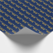 Blue, Faux Gold 66th (66th) Event Cadeaupapier (Hoek)