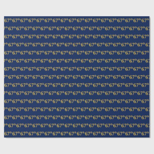 Blue, Faux Gold 67th (67th) Event Cadeaupapier (Vlak)