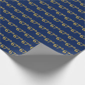 Blue, Faux Gold 67th (67th) Event Cadeaupapier (Hoek)