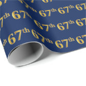 Blue, Faux Gold 67th (67th) Event Cadeaupapier (Rol Hoek)