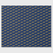 Blue, Faux Gold 68th (68ste) event Cadeaupapier (Vlak)
