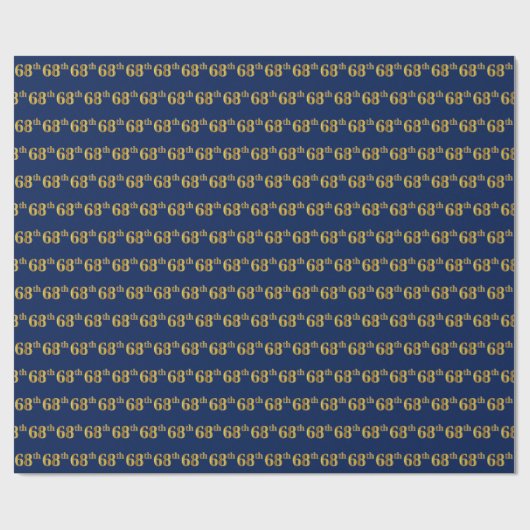 Blue, Faux Gold 68th (68ste) event Cadeaupapier (Vlak)