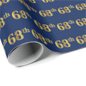 Blue, Faux Gold 68th (68ste) event Cadeaupapier (Rol Hoek)