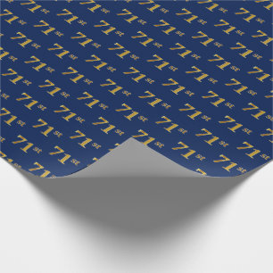 Blue, Faux Gold 71st (71e) gebeurtenis Cadeaupapier
