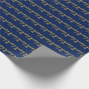 Blue, Faux Gold 72e (72e) gebeurtenis Cadeaupapier