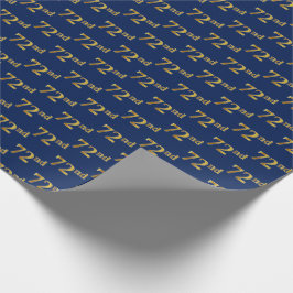Blue, Faux Gold 72e (72e) gebeurtenis Cadeaupapier