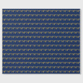 Blue, Faux Gold 74th (74e) event Cadeaupapier (Vlak)