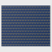 Blue, Faux Gold 75th (vijfenzeventig) event Cadeaupapier (Vlak)