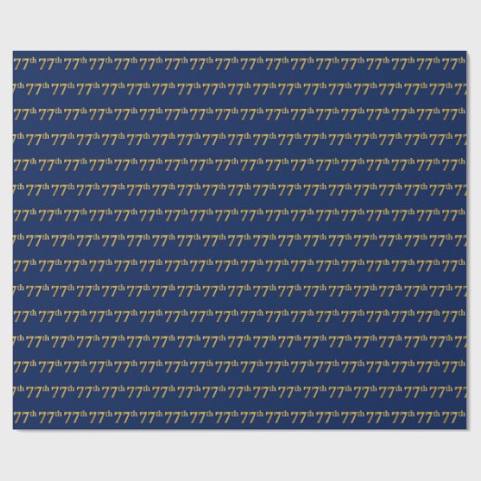 Blue, Faux Gold 77th (77e) Event Cadeaupapier (Vlak)
