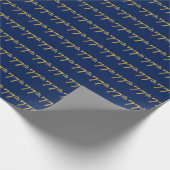 Blue, Faux Gold 77th (77e) Event Cadeaupapier (Hoek)