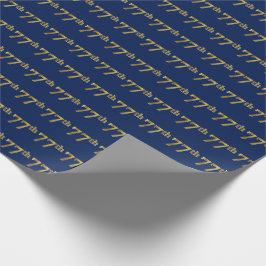 Blue, Faux Gold 77th (77e) Event Cadeaupapier