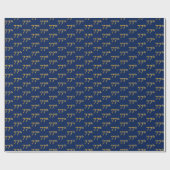 Blue, Faux Gold 77th (77e) Event Cadeaupapier (Vlak)