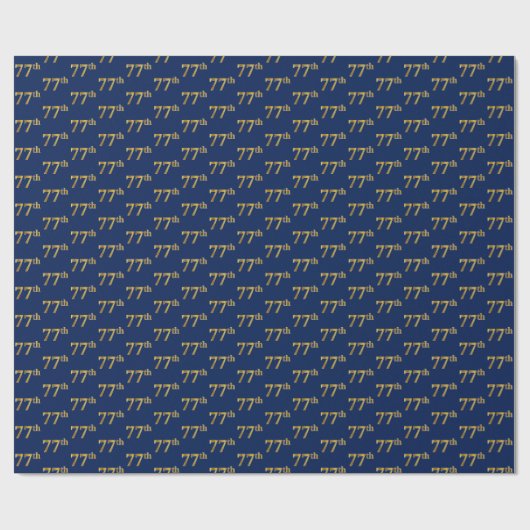 Blue, Faux Gold 77th (77e) Event Cadeaupapier (Vlak)
