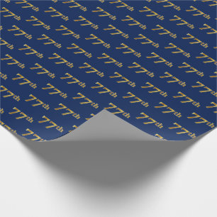 Blue, Faux Gold 77th (77e) Event Cadeaupapier