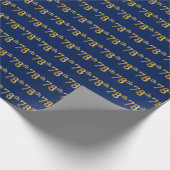 Blue, Faux Gold 78th (achtenzeventig) event Cadeaupapier (Hoek)