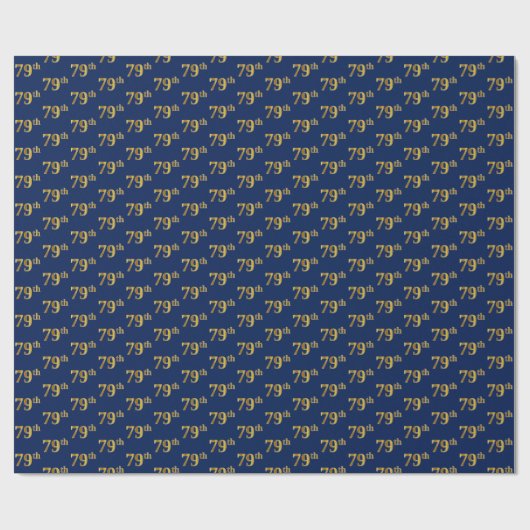 Blue, Faux Gold 79th (79th) Event Cadeaupapier (Vlak)