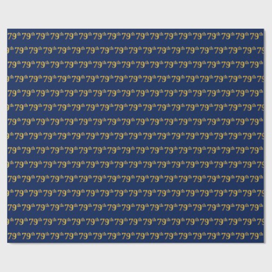 Blue, Faux Gold 79th (79th) Event Cadeaupapier (Vlak)