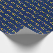 Blue, Faux Gold 81st (81ste) event Cadeaupapier (Hoek)