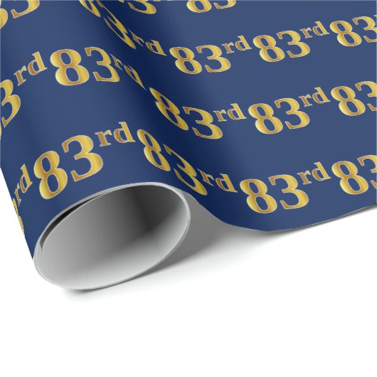 Blue, Faux Gold 83rd (83ste) event Cadeaupapier (Rol Hoek)