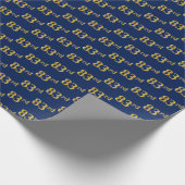 Blue, Faux Gold 83rd (83ste) event Cadeaupapier (Hoek)