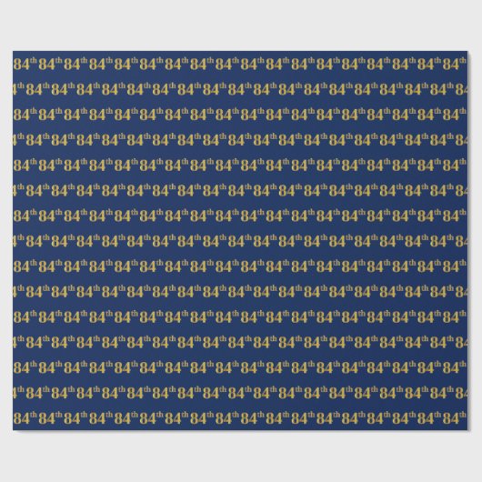 Blue, Faux Gold 84th (84ste) event Cadeaupapier (Vlak)