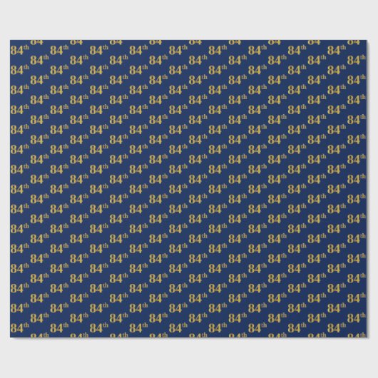 Blue, Faux Gold 84th (84ste) event Cadeaupapier (Vlak)