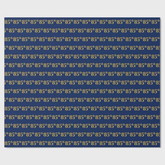 Blue, Faux Gold 85th (85th) Event Cadeaupapier (Vlak)