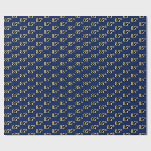 Blue, Faux Gold 85th (85th) Event Cadeaupapier (Vlak)