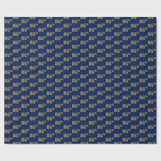 Blue, Faux Gold 86th (86th) Event Cadeaupapier (Vlak)