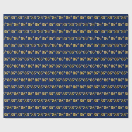 Blue, Faux Gold 86th (86th) Event Cadeaupapier (Vlak)