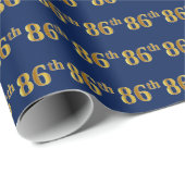 Blue, Faux Gold 86th (86th) Event Cadeaupapier (Rol Hoek)